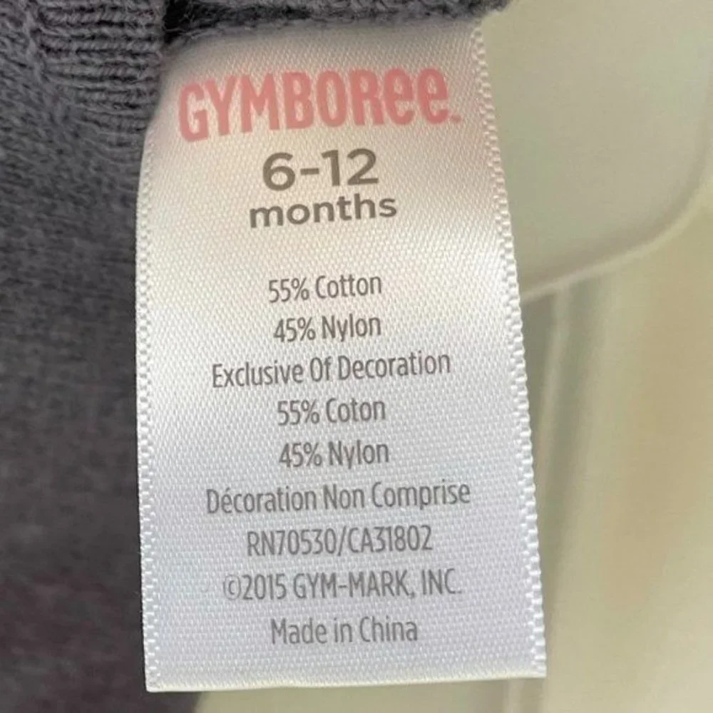 Gymboree Gray Knit Toddler Baby Dress 6-12M Pink Deer Applique